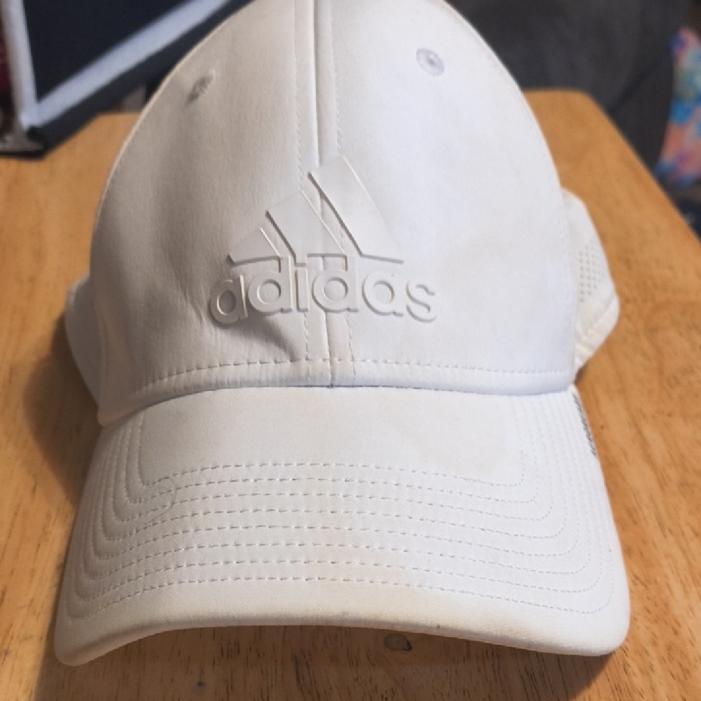 adidas White Logo Mesh-Back Cap